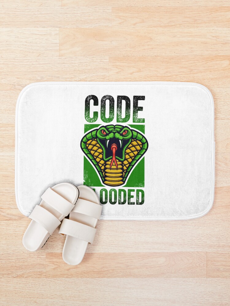 Thumbnail 1 of 6, Bath Mat, CODE BLOODED Javascript Python coder designed and sold by w1ckerman.