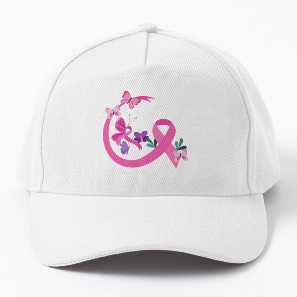 Breast Cancer Awareness Hat  Ribbon Butterfly Baseball Cap