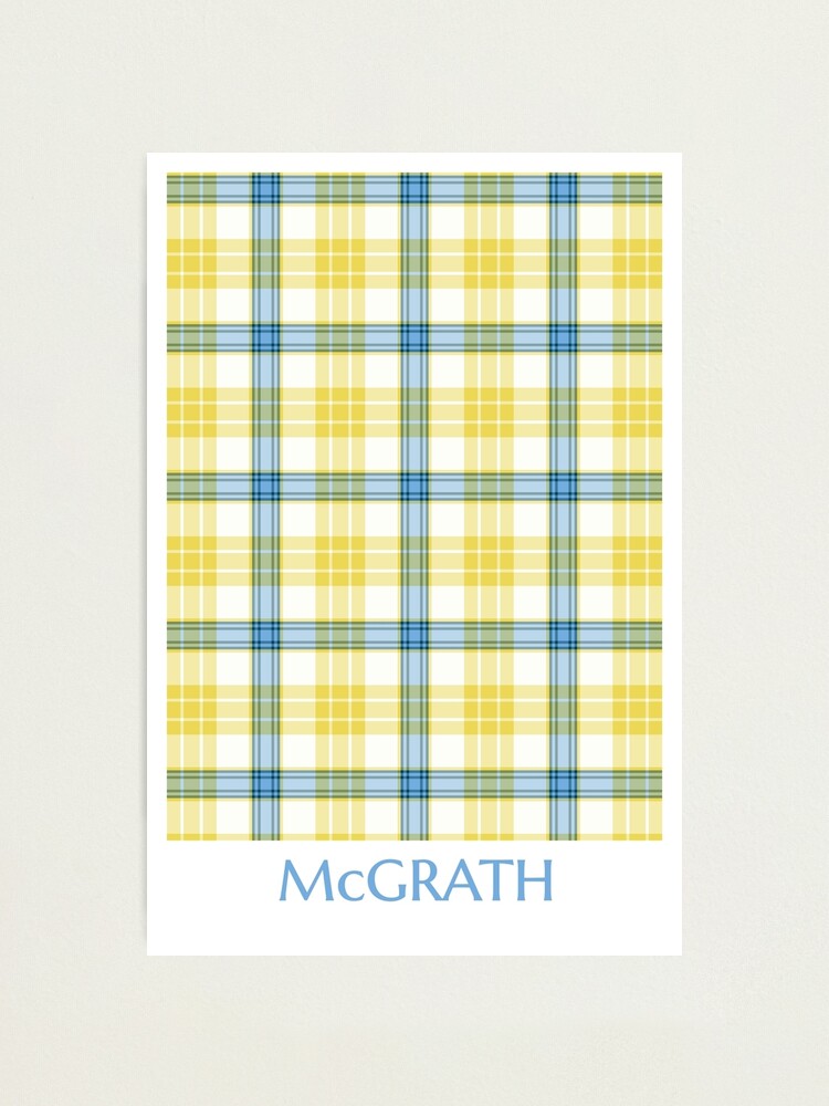 McGrath Tartan Blue and Yellow Irish Plaid | Photographic Print