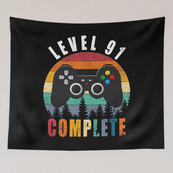 Item preview, Level 91 Complete Retro Vintage 91st Birthday Gift For Gamer designed and sold by PansyBoyd.