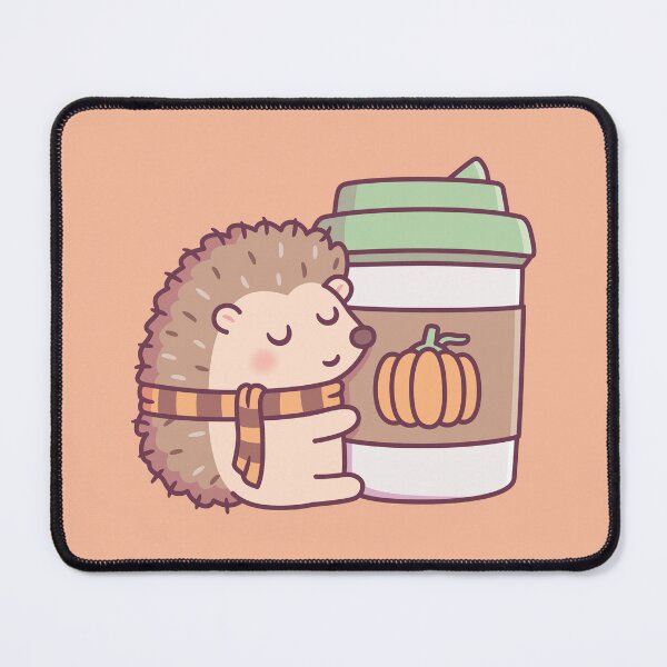 Item preview, Cute Hedgehog Hugging Pumpkin Spice Latte designed and sold by rustydoodle.