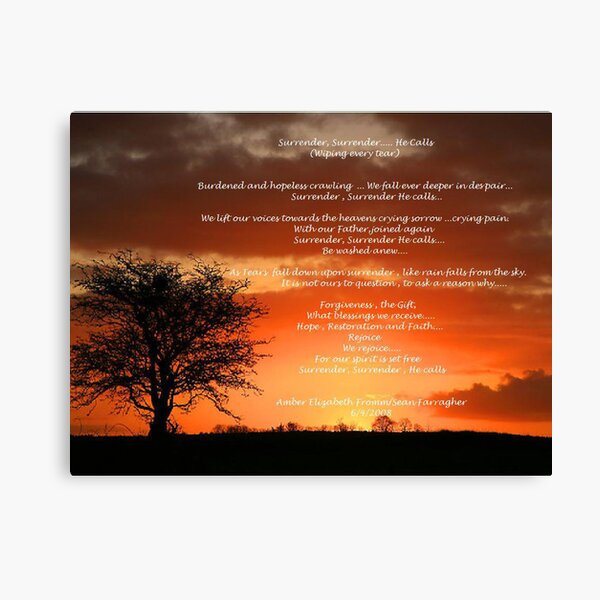 Surrender Surrender He Calls Version 2 Canvas Print