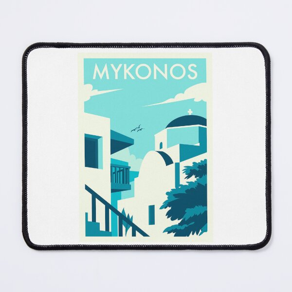Item preview, Isla griega del mar Egeo de Mykonos Póster designed and sold by Happy Puppy Print On Demand.