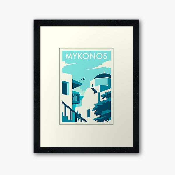 Item preview, Greek Aegean Island of Mykonos Poster designed and sold by Happy Puppy Print On Demand.