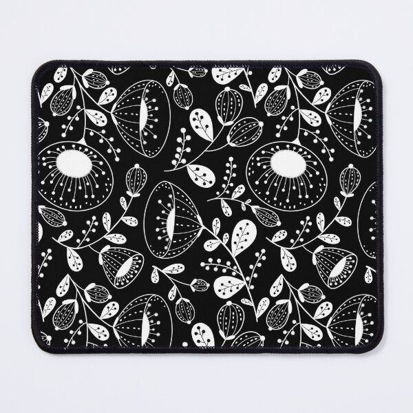 Item preview, White on Black floral design designed and sold by Angela Sbandelli.