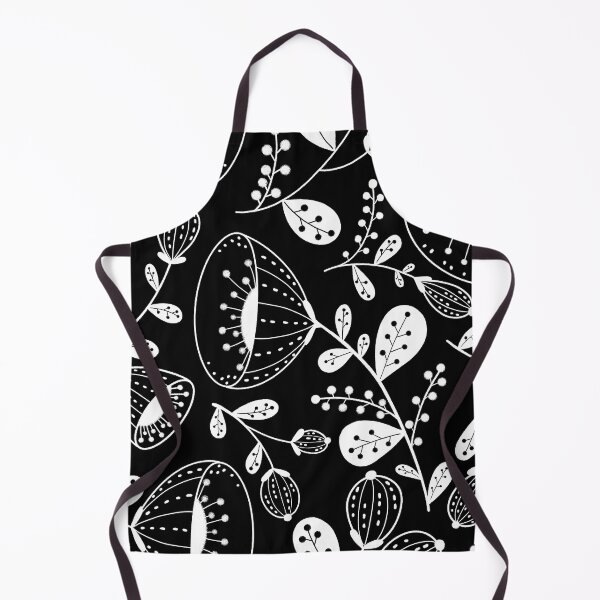 Item preview, White on Black floral design designed and sold by Angela Sbandelli.