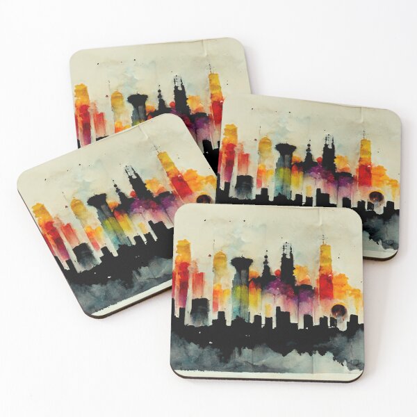 Item preview, Rainbow Watercolor Skyline designed and sold by NuminousYes.