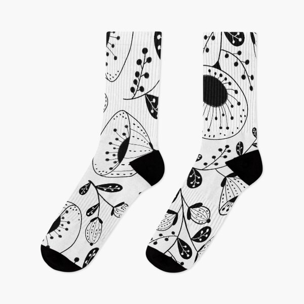 Item preview, Black on white floral design designed and sold by Angela Sbandelli.