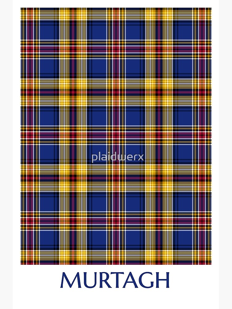 Murtagh Tartan Blue and Gold Irish Plaid | Art Print