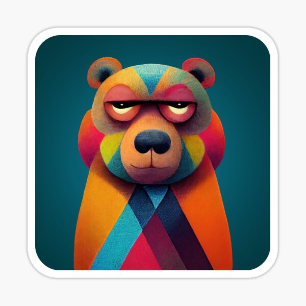 "Moody bear" Sticker for Sale by 6handsdesign Redbubble