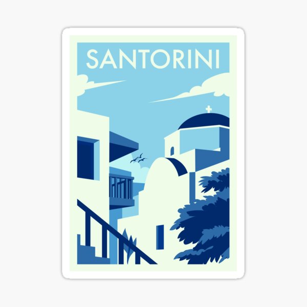 Item preview, Greek Aegean Island of Santorini Poster designed and sold by Happy Puppy Print On Demand.