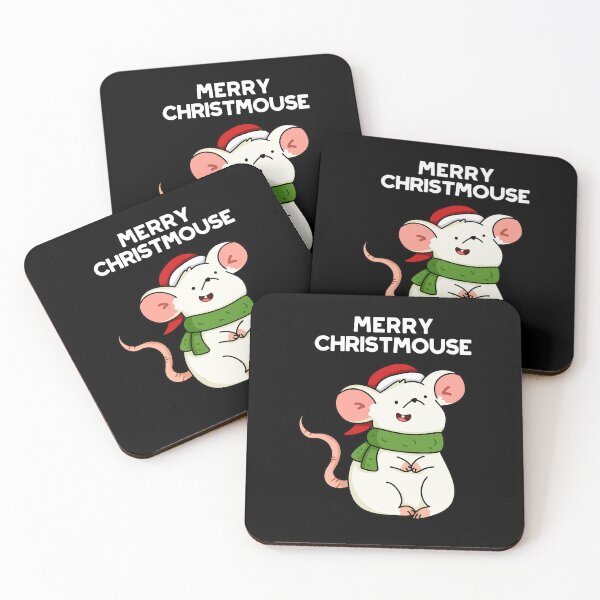 Item preview, Merry Christmouse Christmas Mouse Puns (Dark BG) designed and sold by punnybone.