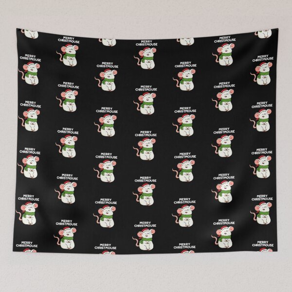 Item preview, Merry Christmouse Christmas Mouse Puns (Dark BG) designed and sold by punnybone.