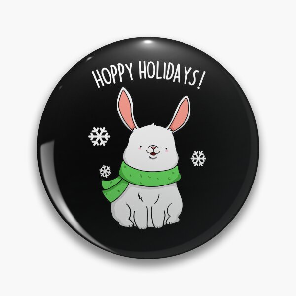 Item preview, Hoppy Holidays Funny Christmas Rabbit Puns (Dark BG) designed and sold by punnybone.