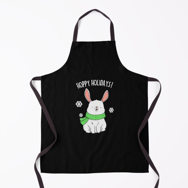 Item preview, Hoppy Holidays Funny Christmas Rabbit Puns (Dark BG) designed and sold by punnybone.