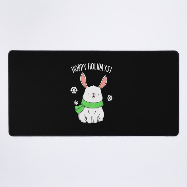Item preview, Hoppy Holidays Funny Christmas Rabbit Puns (Dark BG) designed and sold by punnybone.