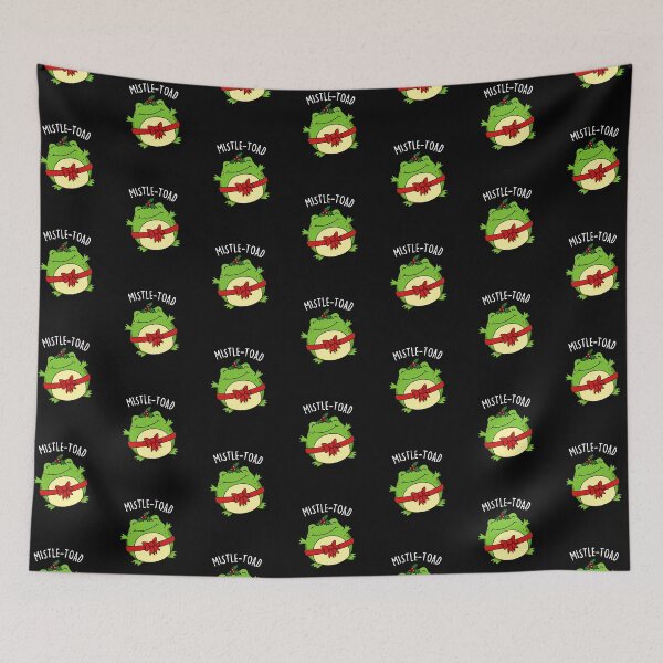 Item preview, Mistle-toad Funny Christmas Toad Puns (Dark BG) designed and sold by punnybone.