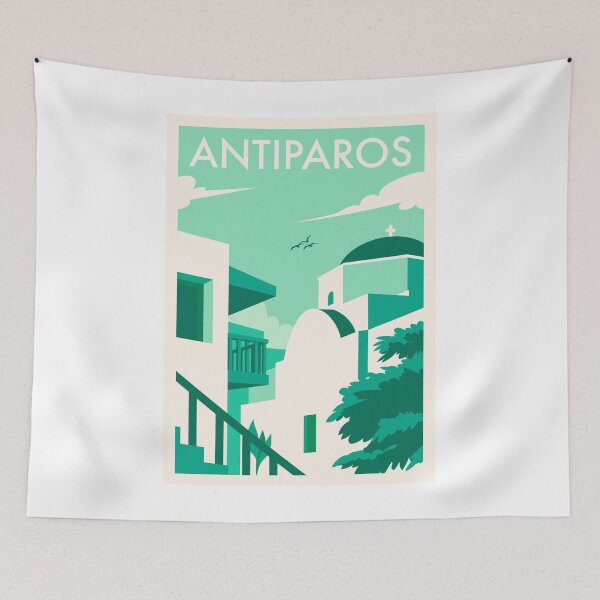 Item preview, Greek Aegean Island of Antiparos Poster designed and sold by Happy Puppy Print On Demand.