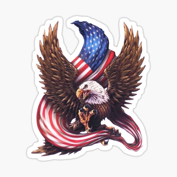 1x STICKER USA EAGLE WITH FLAG american patriot STATES2