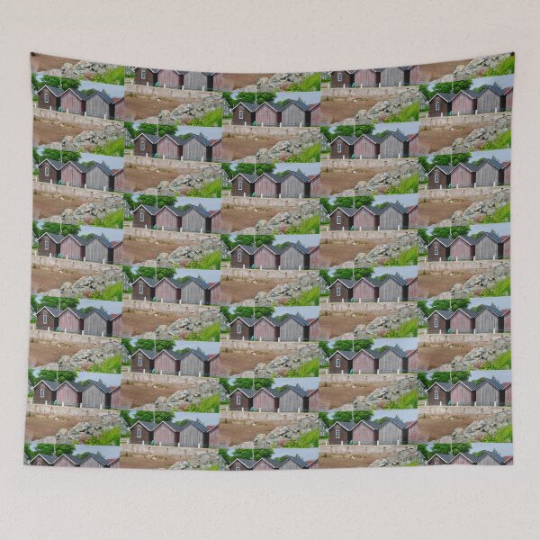 Item preview, Fishing sheds at Victoria by the Sea at low tide designed and sold by Shulie1.