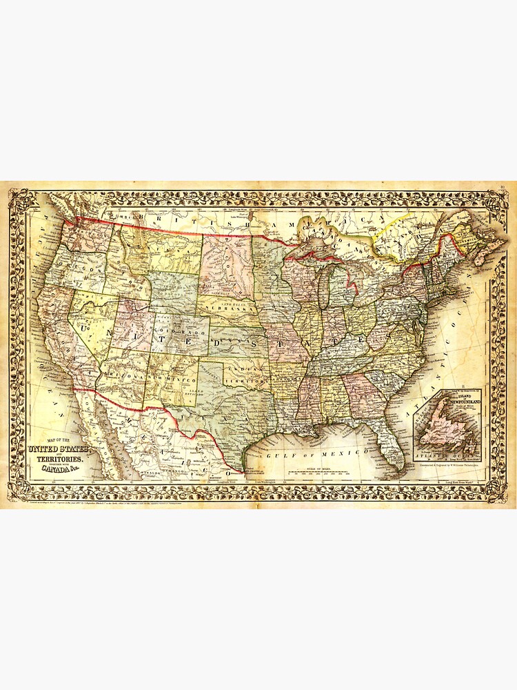 quot United states map quot Sticker for - Bg,f8f8f8 Flat,750x,075,f Pad,750x1000,f8f8f8