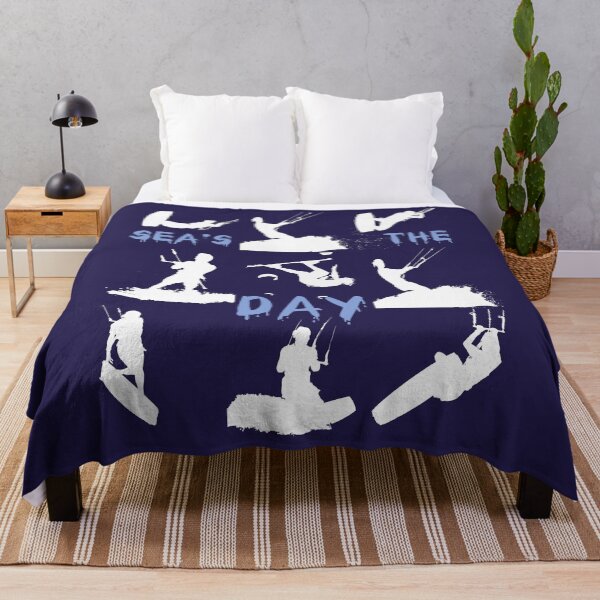 Item preview, Kiteboarder White Silhouette Montage Seas The Day designed and sold by taiche.
