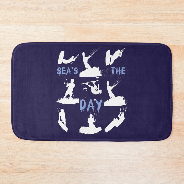 Item preview, Kiteboarder White Silhouette Montage Seas The Day designed and sold by taiche.