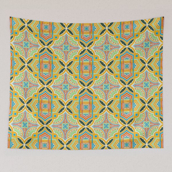 Item preview, Colourful Tile Seamless Repeat Pattern designed and sold by SemDesigns1.