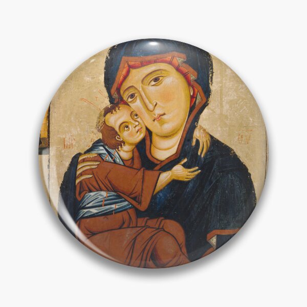 Artikelvorschau, Jungfrau und Kind mit Heiligen Byzantinische Kunst, 13. Jahrhundert entworfen und verkauft von Vintage Wall Art.
