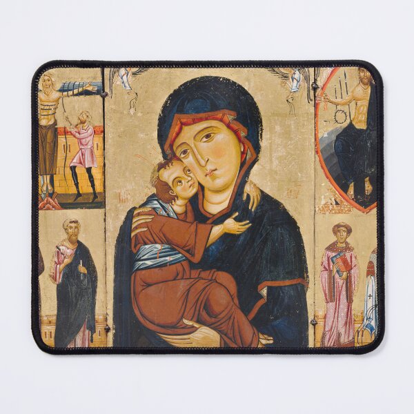 Item preview, Virgin and Child with Saints Byzantine Art, 13th Century designed and sold by Vintage Wall Art.