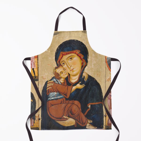 Artikelvorschau, Jungfrau und Kind mit Heiligen Byzantinische Kunst, 13. Jahrhundert entworfen und verkauft von Vintage Wall Art.