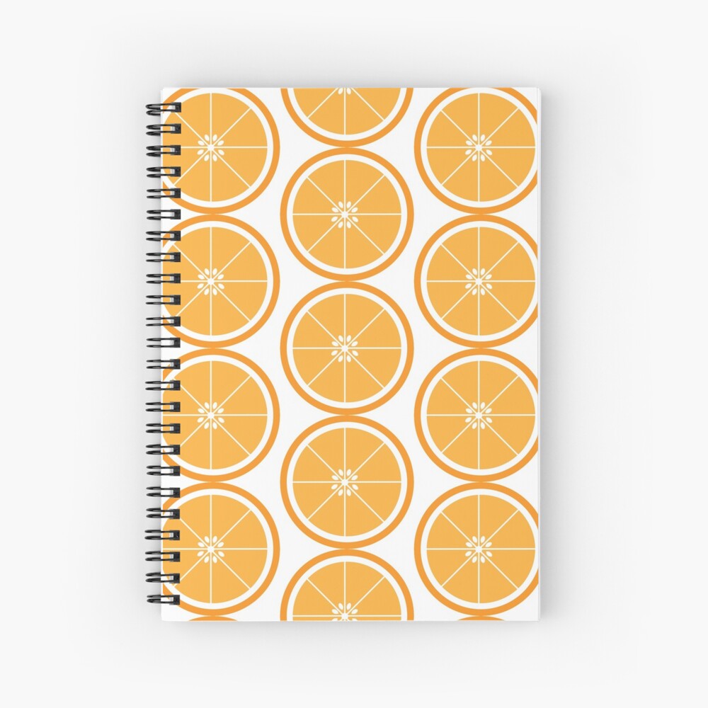 Orange Slice Fruit White Spiral Notebook