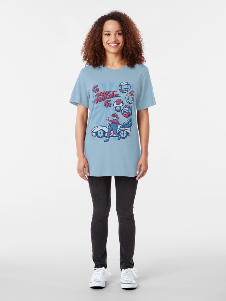 Alternate view of Go Kart Racer, Go Slim Fit T-Shirt