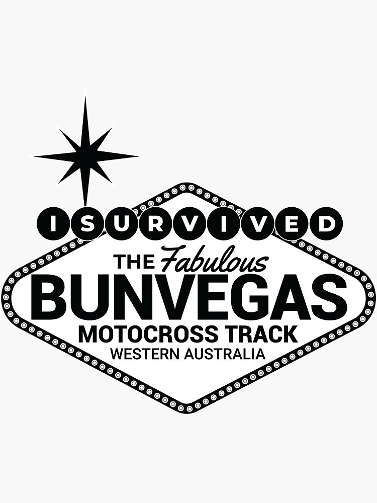 Thumbnail 3 of 3, Sticker, White with Black Sign Motocross designed and sold by BunVegas.
