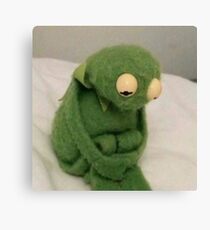sad kermit Canvas Print