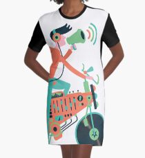 Party Fahrrad. Musik und Radfahren T-Shirt Kleid