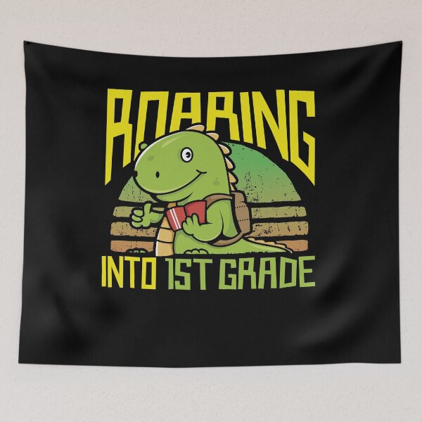 Item preview, Roaring Into 1st Grade Dinosaur Kids Pre K Back To School designed and sold by omgsavariya.