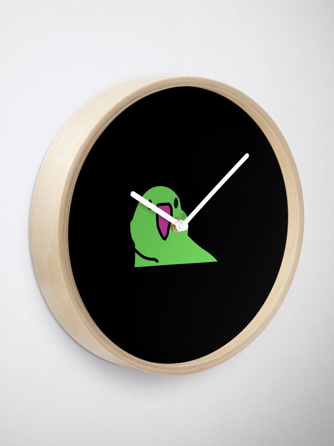 Alternate view of Party Parrot Green Clock