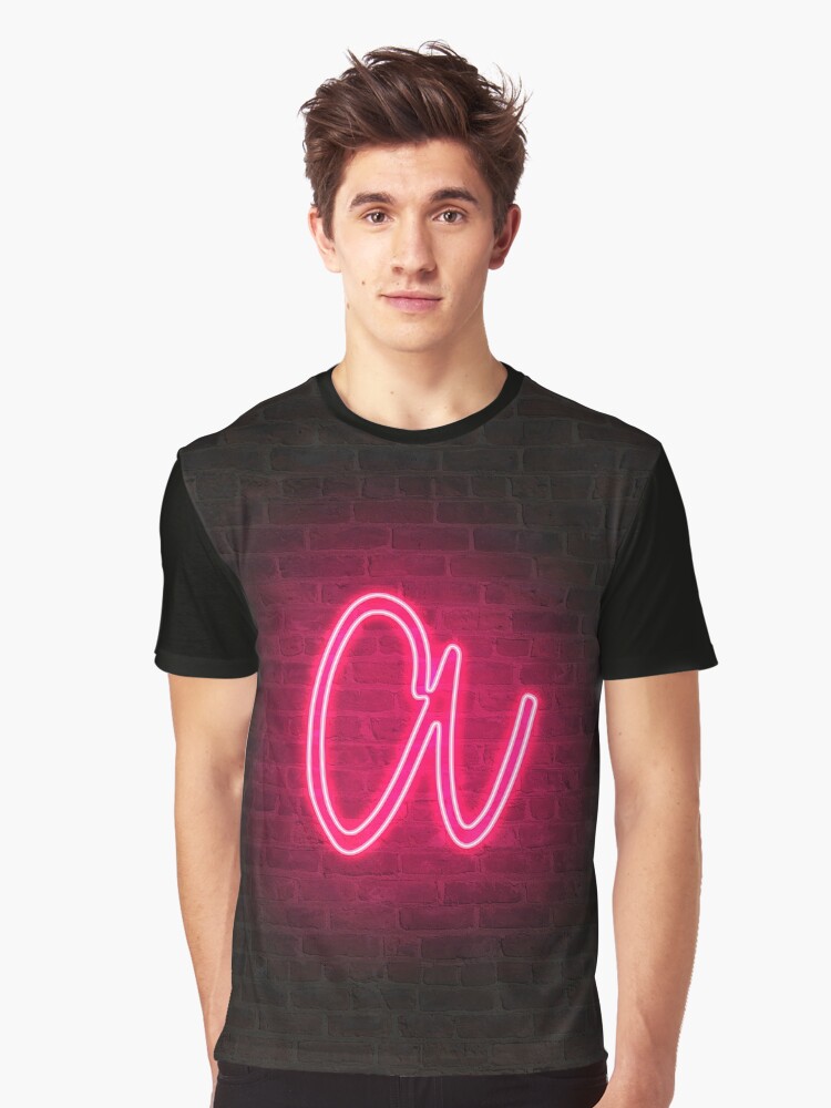 black shirt neon writing