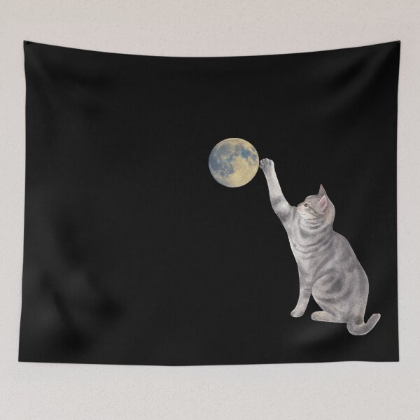 Item preview, Cat and The Moon designed and sold by TheMerchPeddler.