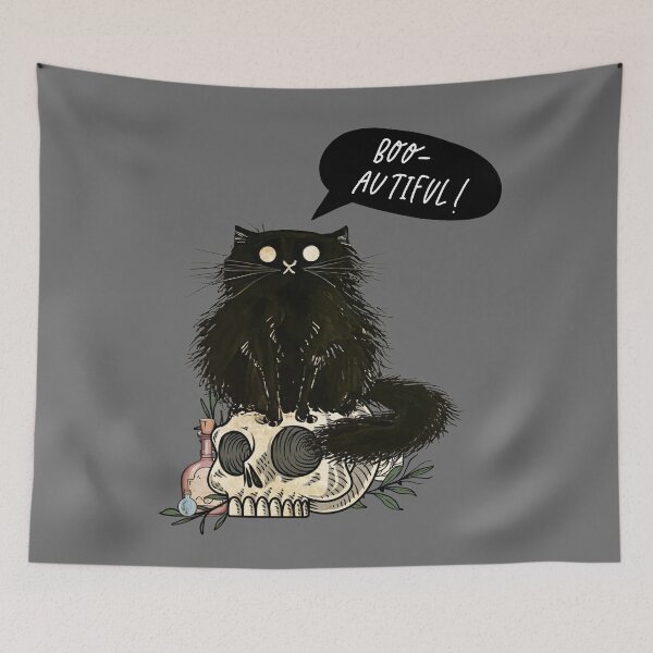 Item preview, Bootiful - Halloween Cat & Skull designed and sold by antevasinart.
