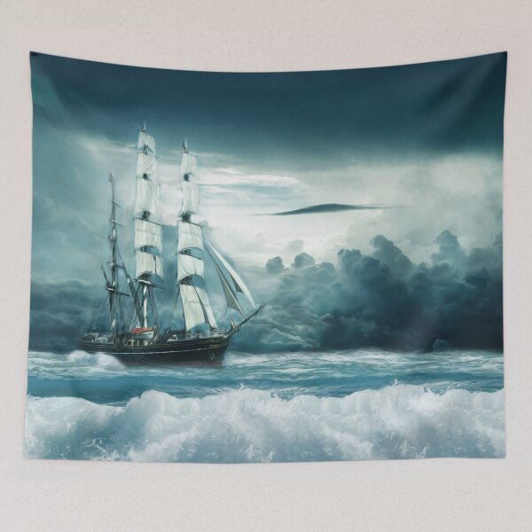 Item preview, Blue Ocean Ship Storm Clouds designed and sold by livianasgifts.