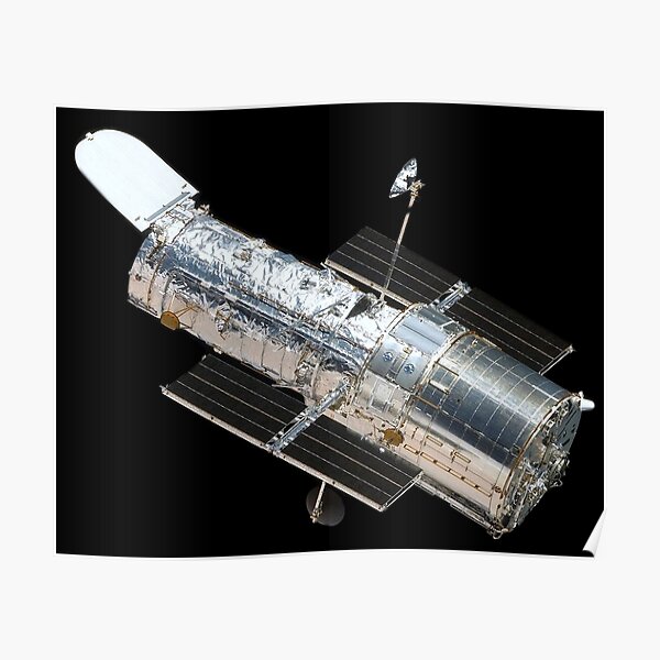 HUBBLE. Space, Astronomy, Telescope, in Orbit, Cosmos, Cosmic, Universe. Poster