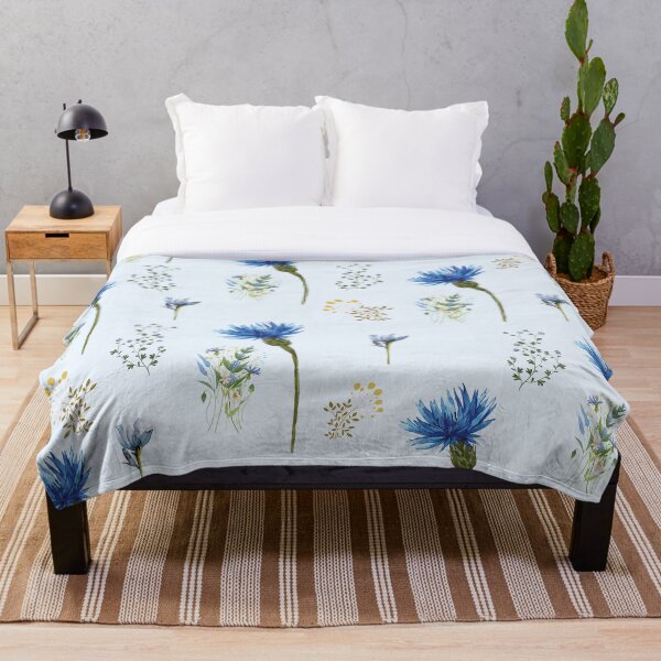 Item preview, Petra's Winter Wildflowers - Corn Blue designed and sold by PetraKDesigns.