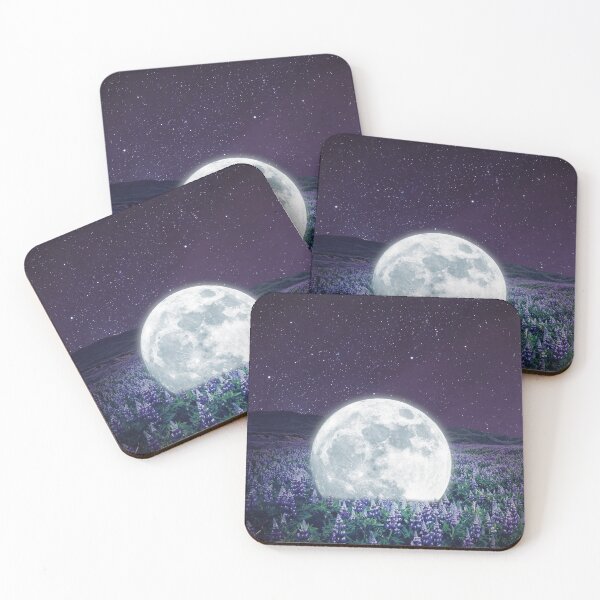 Item preview, full moon in lavender field designed and sold by BeCoolArt.