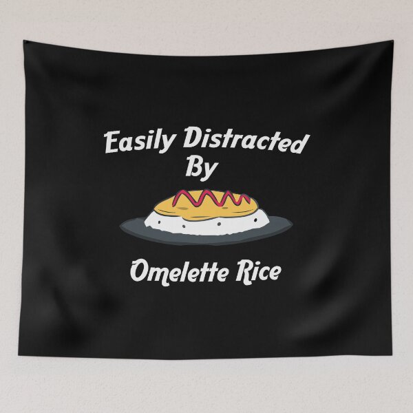 Item preview, funny omelette lovers,Easily Distracted By Omelette With Rice Kawaii Omurice  designed and sold by BestTshirtArt.