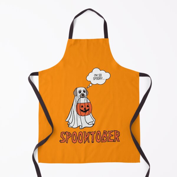 Item preview, Spooktober Spooky Dog in a ghost costume designed and sold by to-esu.