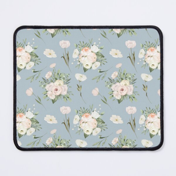 Item preview, Pretty Flower Pattern on Blue Background designed and sold by ElishaKayne.