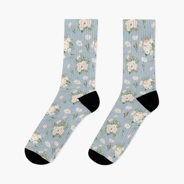 Item preview, Pretty Flower Pattern on Blue Background designed and sold by ElishaKayne.