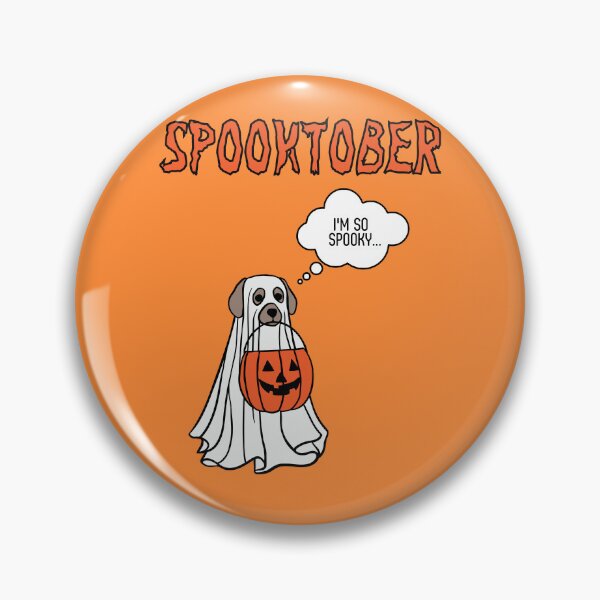 Item preview, Spooktober Spooky Dog in a ghost costume REVERSED designed and sold by to-esu.